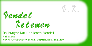 vendel kelemen business card